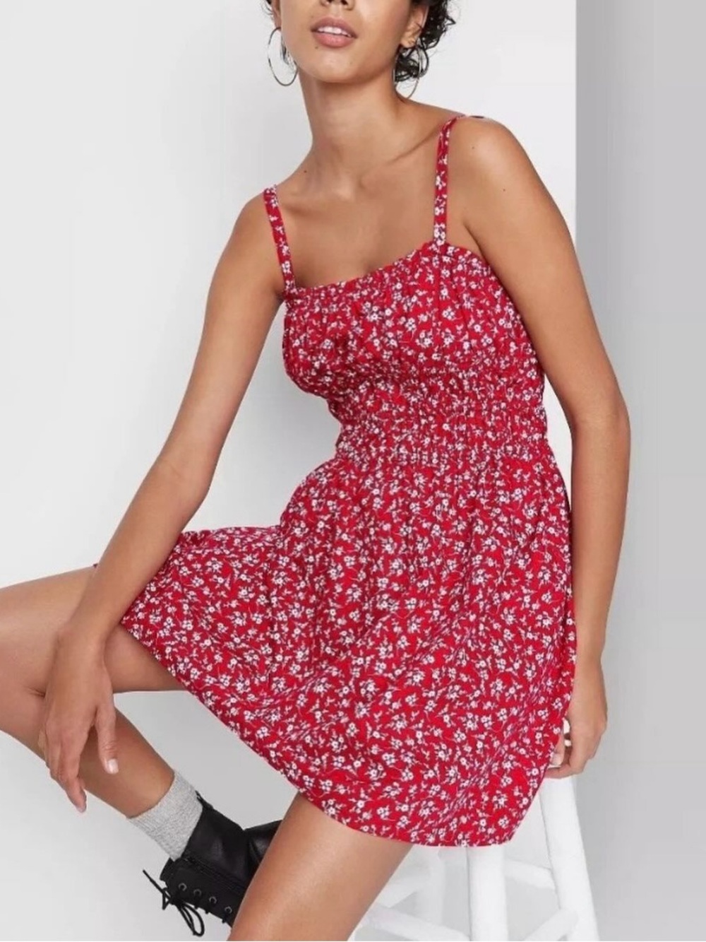 Wild Fable Linen Ditsy Floral Dress